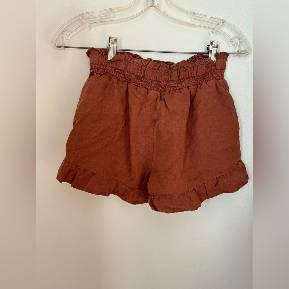 Aerie Paper Bag Waist Smocked Shorts Ruffled Hem XS - Picture 5 of 7
